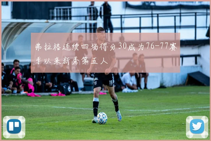 弗拉格连续四场得分30成为76-77赛季以来新秀第五人